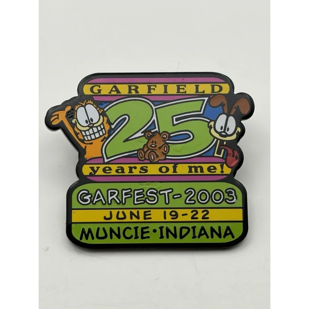 Garfield Garfest 2003 Muncie Indiana 25th Anniversary Lapel Hat Pin‎